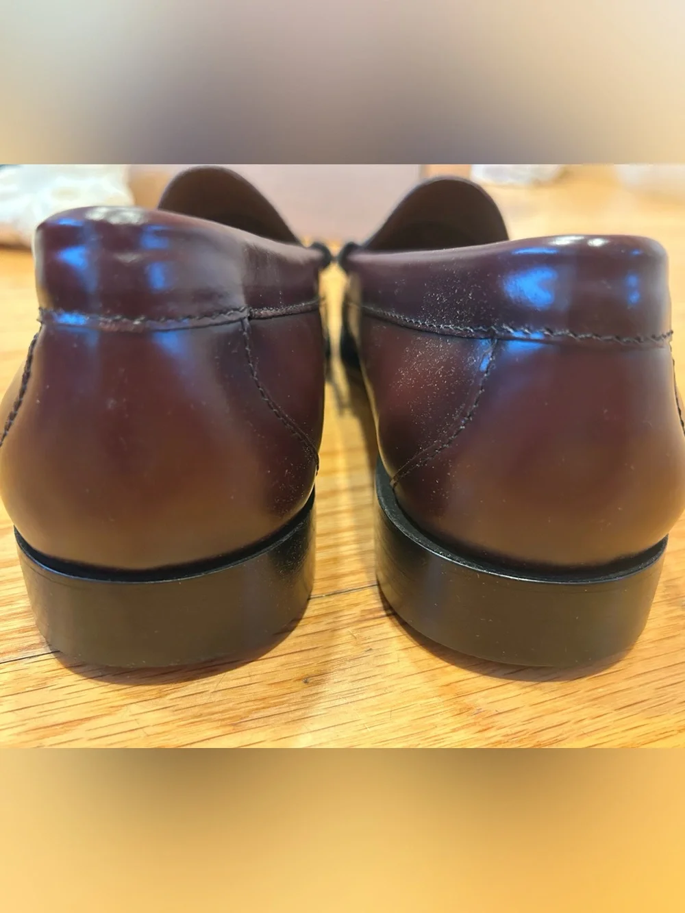J. Crew Men’s Penny Loafers in Burgundy Leather